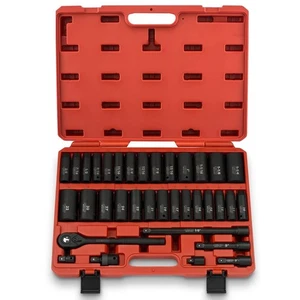 NEIKO 02446A 1/2" Impact Socket Set, 35 Piece, Deep Socket Kit Assortment, St... - Picture 1 of 5