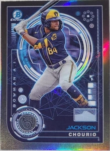 JACKSON CHOURIO 2024 Bowman - Bowman AI INSERTO RIFRATTORE #BAI-16 (RC) BREWERS - Foto 1 di 2