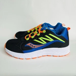 Saucony Boys Cohesion 14 SK266253 Black Running Shoes Sneakers Size 3.5 NEW NIB - Picture 1 of 13