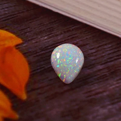 18x14 mm Australian Opal Fiery Multicolor Pear Solid Loose Gemstone Cabochon - Image 1 of 4