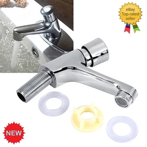 Grifo de retardo de tiempo, cocina pública baño cromado cierre automático ahorro de agua. - Imagen 1 de 14