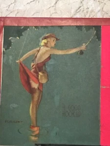 HANDELSTIMULATOR HOLZ SPIEL 1940er UNBENUTZT FLIEGENFISCHEN PIN UP GIRL GIL ELVGREN KUNST - Bild 1 von 16