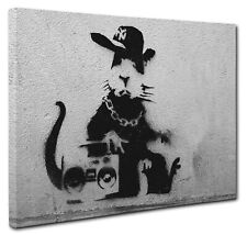 Banksy Ghetto Rap Rat Music Canvas Picture Wall Art Print Size A1 51x76cm