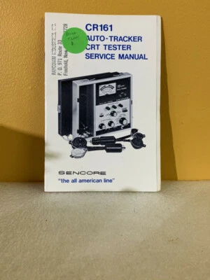 Sencore CR161 Auto-Tracker Schematic and Parts List Manual - Image 1 of 2