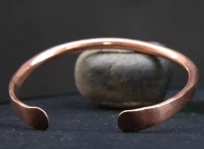 1 Pc Pure Copper Bangle, Unisex Cuff Bracelet, Plain Healing Bangles Adjustable - Image 1 of 4