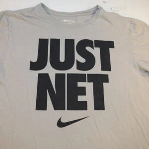 THE NIKE TEE JUST NET BASKETBALL JUST DO IT SWOOSH T SHIRT Mens L Gray  - Picture 1 of 3