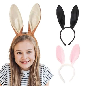 HASENOHREN BRAUN SCHWARZ ROSA WEISS HASE STIRNBÄNDER TIER OSTERN KOSTÜM - Bild 1 von 4