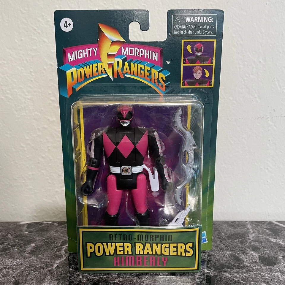 Hasbro Mighty Morphin TRINI Kimberly Power Rangers Pink Retro Head Flip 5