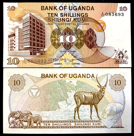 Uganda 10 Shillings 1979 Banknote World Paper Money UNC Currency Bill Note - Image 1 of 1