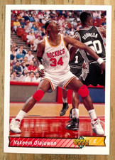 1992-93 UPPER DECK HAKEEM OLAJUWON CARD#136 NM-MT HOUSTON ROCKETS COUGARS
