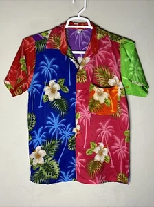 Camicia King Kameha hawaiana manica corta con bottoni uomo piccole palme floreali - Foto 1 di 3