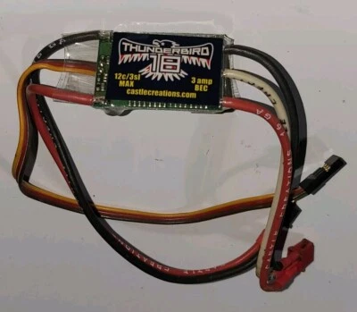 Castle Creations Thunder Bird 3 Amp BEC RC Airplane Speed Control 12C/3SL MAX - Image 1 of 3