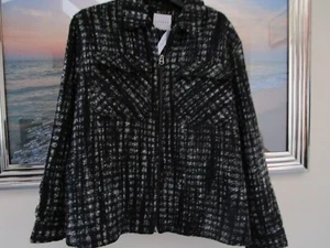 ASOS/TOPMAN WOOL MIX SHACKET IN BLACK CHECK SIZE XL NEW WITH TAGS. WITH FULL ZIP - Picture 1 of 8