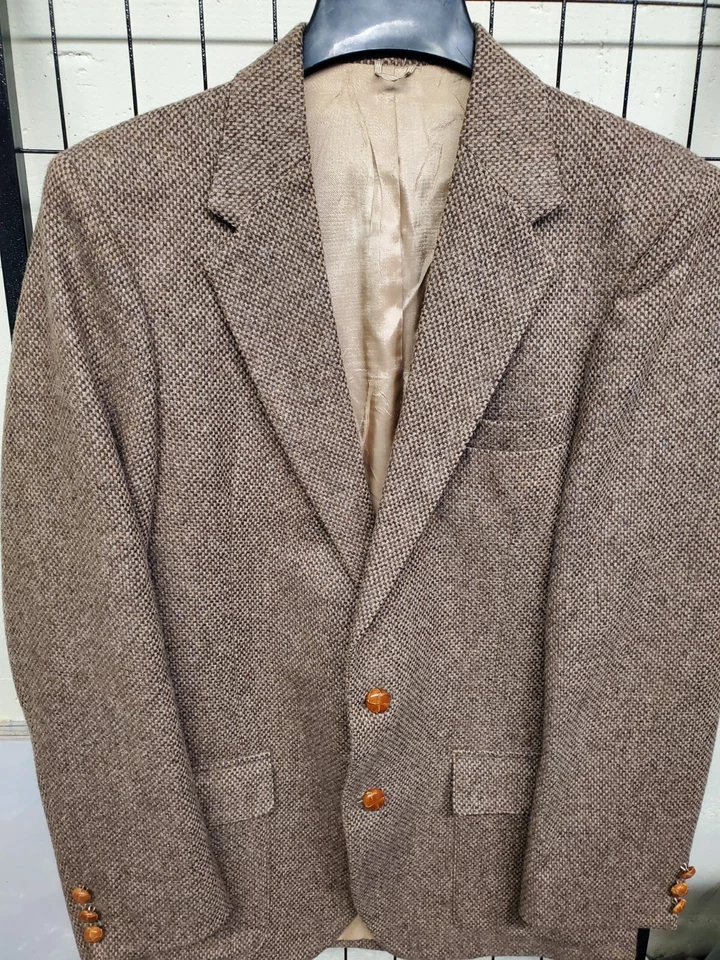 40L Wff Farah USA Mens Vintage 2 Button Wool Tweed Blazer Sport Coat Jacket MINT - Image 1 of 4