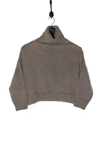 Chloé Grey Taupe Cropped Turtleneck Sweater - SMALL - Picture 1 of 6