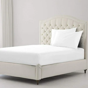 Branded Fitted Sheet+2 Pillow Case AU Select Wall Depth Size & TC White - Foto 1 di 18