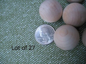 Lote de 27 bolas de madera dura de 1 pulgada muñecas osos juguetes artesanías 25 mm nuevas con caja #1 - Imagen 1 de 3