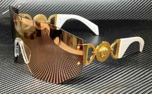 Versace VE2258 10027J Sunglasses Dark Brown Mirror Rose Gold 45mm - Picture 1 of 4