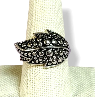 Anillo de moda hoja burbuja de acero inoxidable talla 9,75 Foto 1 de 4
