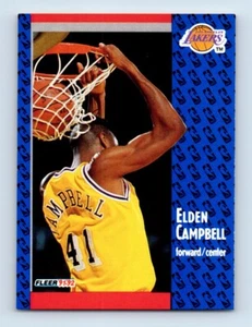 1991-92 Fleer Elden Campbell Rookie Los Angeles Lakers #300 - Picture 1 of 2