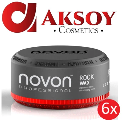 ( 28,78€ / L ) 6 x Novon Professional Rock Wax 150 ml Haar Wachs mit Mango Duft