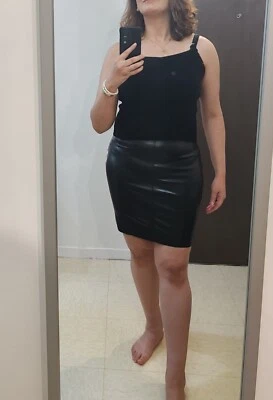 Jupe moulante simili cuir boohoo Taille M Neuve Avec étiquette - Photo 1/4