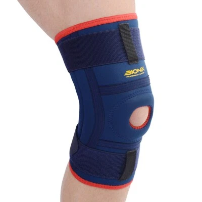 BIONIX Knee Support Brace Open Patella Adjustable Compression Strap Hinged Pain Relief