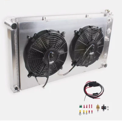 4-Row 2Fan Shroud Radiator For 1968-1972 Chevy Pontiac GTO Buick Riviera Skylark Foto 1 de 4