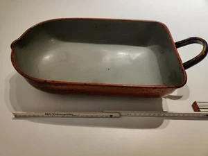 Alter Emaille Bräter, Bratreine, Pfanne, Rechteckig 32 cm. - Bild 1 von 4