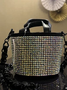 Topshop Rhinestone Bucket Bag - Picture 1 of 4