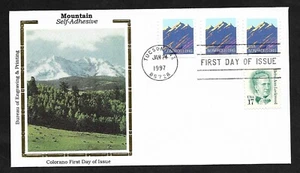 #2904B (5c) Purple Mountains - Colorano "Silk" FDC Coil (3) +#2178 - Picture 1 of 2