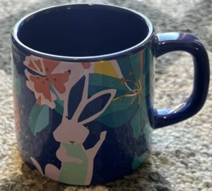 Starbuck Ceramic 14 oz Bunny Easter Mug Blue Flowers 2020 Coffee Cup - Picture 1 of 4