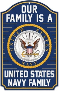 Unsere Familie ist eine United States Navy Familie Holzschild 11" x 17" Wincraft - Bild 1 von 1