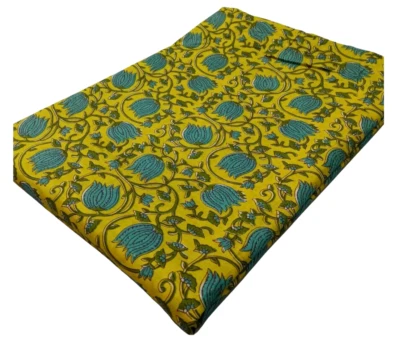 5 Yard Cotton Fabric Sanganeri Printed Craft Sewing Apparel Clothing Cotton - Image 1 of 4