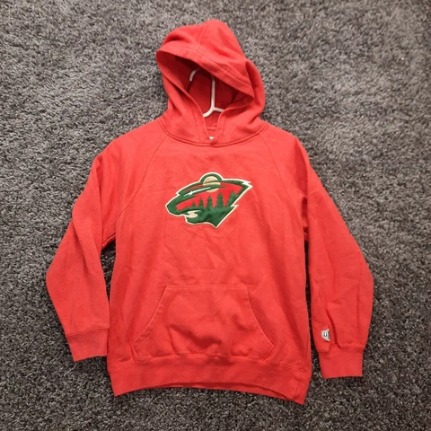 Minnesota Wild Hoodie Youth Large Adult Medium Red Old Time Hockey Sweater Cover