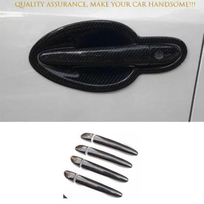 Ajuste para Mazda 3 Axela 2014-2018 aspecto de fibra de carbono manija de puerta lateral de coche cubierta moldura Foto 1 de 4