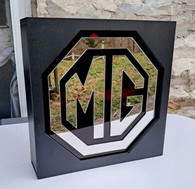 MG Auto Mirrored Square LED Lighted Sign With Remote  - Image 1 of 4