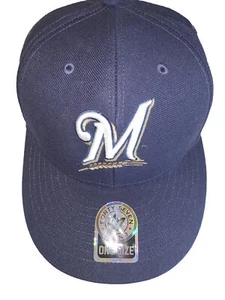 47 Brand Men's Milwaukee Brewers Hat W/ Logo Navy Blue MVP One Size - Picture 1 of 2