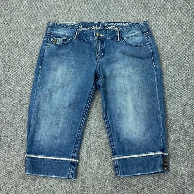 Pantalones Cortos Industriales de Algodón para Mujer Junior Talla 15 Azul Adolescente Tiro Bajo Elastizados Foto 1 de 4