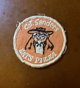 Vintage Embroidered Sew-On Patch “Col. Sanders EATS PIZZA” - Picture 1 of 2