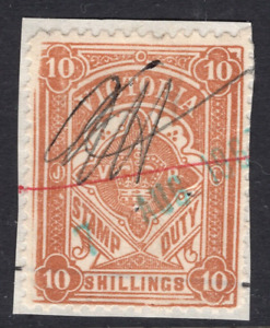 VIC Victoria Australie 10/- TEN SHILLINGS marron droit de timbre