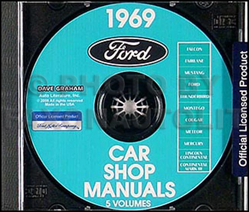 Manuale Di Riparazione Ford 1969 CD Galaxie LTD Falcon Custom Tbird Mercury Auto - Immagine 1 di 1