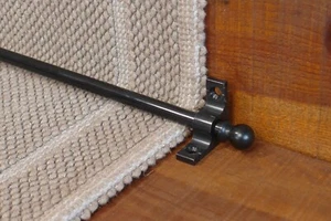 Schwarze Treppenstange, Läuferstangen, 3/8" Treppen Teppichläufer, Hardware Set - Bild 1 von 9