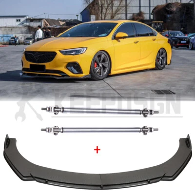 Divisor de alerón labial de parachoques delantero de carbono + varillas de puntal para Buick LaCrosse 05-2019 Foto 1 de 4