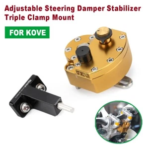 For KOVE 450 Rally 2023 Adjustable Steering Damper Stabilizer Triple Clamp Mount - Picture 1 of 24