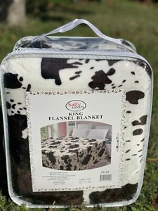 Brand New king size thick Flannel blanket ,cow print, Western,throw Blanket - Picture 1 of 7