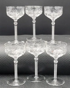 Rarität 6er Set Rock Sharpe Burleigh Schnaps/Wein/Cocktail Glas 5-3/8" hoch - Bild 1 von 10