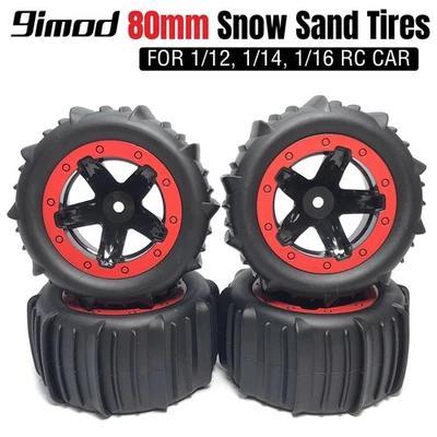 4x RC 1/16 1/14 Schnee-Sand-Paddelreifen Räder für Wltoys 144001 124018 HBX MJX - Bild 1 von 4