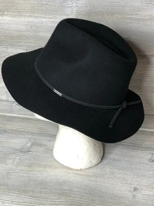 Brixton Medium 100% Wolle Fedora Hut Wesley S 56 cm Filz schwarz breite Krempe 7 - Bild 1 von 4