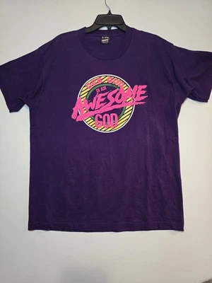 Vintage Screen Stars Single Stitch God Is Awesome Puff Print Unisex Size XL - Image 1 of 4